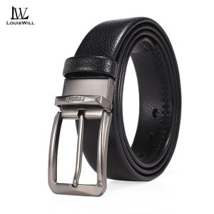 LouisWill Men Fashion Belts Second-layer Cowhide Leather Belt Trendy Utility Waist Belts Needle Buckle 120cm Adjustable Length Dress Belts for Men Vintage Jeans Belt for Men