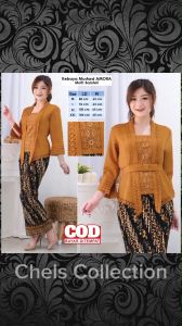 Atasan Kebaya Kutubaru Modern Elegan Laser Cut Mewah Lengan 7/8 Aneka Warna Kekinian Amora