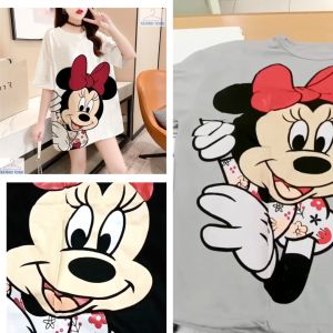 Baju Kaos Wanita Lengan Pendek Yupiter Pakaian Jumbo Atasan Oversize Korea Perempuan Ukuran Bigsize Murah Kekinian Motif Mickey Minnie miki mini