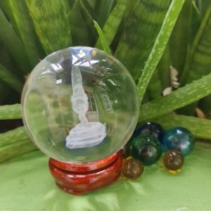 ลูกแก้ว พญานาค 3มิติ งานเรเซอร์ พร้อมฐานไม้ ขนาดเส้นผ่าศูนย์กลางลูกแก้ว 8cm. +แถมฟรีผ้ายันต์คละๆลายกันไปคะ