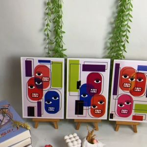 HIASAN DINDING SIMPLE DOODLE ART COLORFUL WALLDECOR NUANSA ABSTRAK WALL ART MINIMALIS 20X30 HIASAN DAN PAJANGAN RUMAH  AESTHETIC KEKINIAN