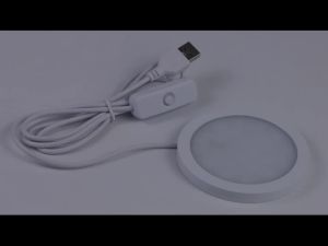 Small USB Power Round LED Night Light Button Switch LED Puck Ceiling Lights Reading Night Lamp Three Light Colors Available