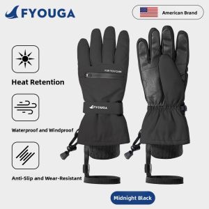 FYOUGA | Windproof Waterproof Cold-Resistant Ski Gloves with Wrist Guard Touchscreen