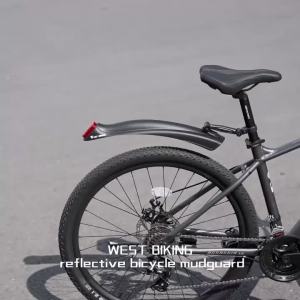 WEST BIKING 2 Chiếc Chắn Bùn Phản Quang Cảnh Báo Dành Cho Xe Đạp Leo Núi & Xe Đạp Đường Trường Phụ Kiện Chắn Bùn Xe Đạp Tháo Lắp Nhanh Phía Trước Và Phía Sau
