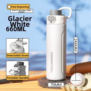 HOOMEY | Large Capacity Straw Childrens Insulated Water Bottle