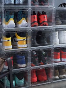 🔥READY STOCK🔥 Shoe storage box thickened transparent shoe box display storage box dustproof box organizer