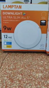 Lamptan Downlight LED Ultra Slim Alu./ดาวน์ไลท์ฝังฝ้า กลม/เหลี่ยม 9/12/15W แสงวอร์ม Warm แท้100% By.N