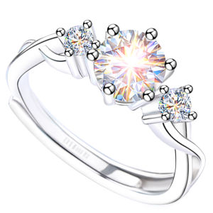 East Beauty | Moissanite Diamond Ring 999 Silver