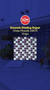 Zehn Keramik Dinding Dapur Glass Mozaik LNG11 30x30 Cm Ungu