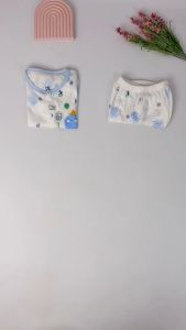 Setelan Pendek Kancing Tengah Anak Bayi Laki-laki Perempuan Bahan Cotton