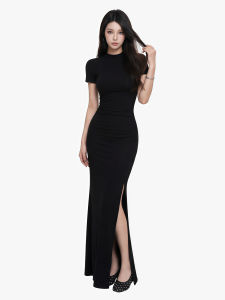 qiaocong | High Neck Summer New Elegant Dress