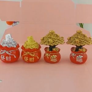 Ornamen Pohon Keberuntungan Feng Shui Bonsai Untuk Indoor & Festival Gift