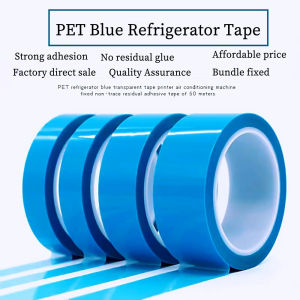 PET blue transparent refrigerator tape Medium adhesive tape tear off no trace no residue high temperature resistant single-sided tape printer fax machine air conditioning interior refrigerator electrical appliances internal fixing special tape 50 metres i