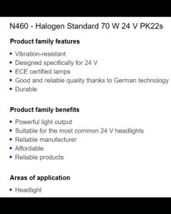 LAMPU BESAR LORI NEOLUX H3/H2 N460-  24V 70W PK22S