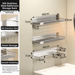 Drill-Free Bathroom Storage Basket