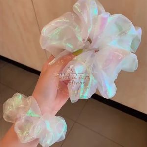 Ikat Rambut Korea Scrunchie Perempuan Dewasa Motif Glitter Berjaring Aksesoris Hiasan Rambut AK199