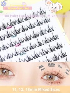 MENGLU | Natural Dense Segmented False Eyelashes 10 Rows 100 Strands