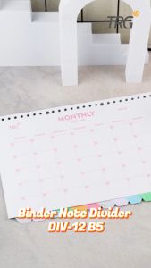 TRG Pembatas Binder Note Loose Leaf B5 DIV-12 - Monthly Planner To Do List Divider Paper 26 Holes 12 Tab TRG