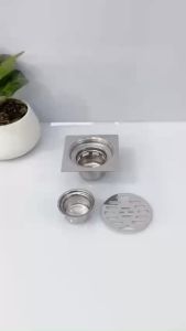 ( 12*12 Cm Đúc Dày 3mm TS027 ) Ga Thoát Sàn Phễu Thoát Nước Thoát Sàn Nhà Tắm SHINRAI INOX Chống Mùi Hôi Đáy Lớn