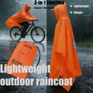 Outdoor 3-in-1 Rain Poncho Waterproof Lightweight Multi-Functional Portable Emergency Weather Protection for Cycling Hiking