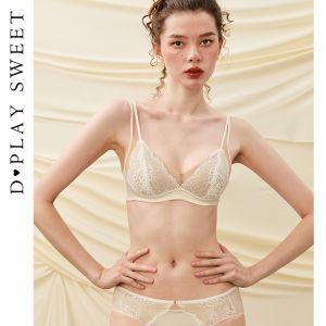 Red Seductive Lace Double Shoulder Strap Wedding Bra No Underwire
