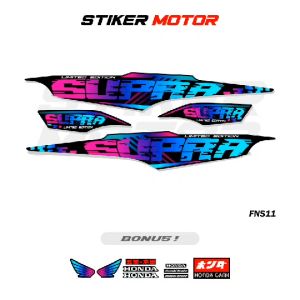FNS11 STRIPING STIKER SUPRA FIT NEW 2006 2007 2008 VARIASI GRAFIS STICKER DECAL HONDA WAVE 100 RAINBOW COLOR
