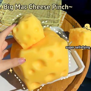 1PC Simulate Cheese Slow Rebound Pinching Office Decompression Slow Rebound Cheese Pinching Ornament Relax And Decompress Knead