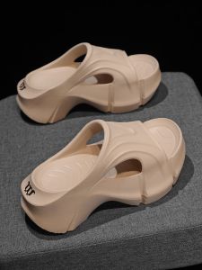 Womens Summer Thick Bottom Slippers Casual Beachwear Anti-Odor Heightening Soft Bottom Anti-Slip Shoes Daily round Toe EVA