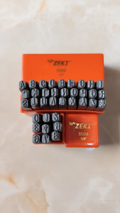 Paket Set Lengkap Alat Ketok Huruf dan Angka Ukuran 6mm Zeki Japan