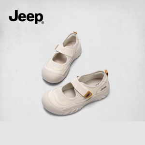Jeep Mary Jane sports and leisure thick sole wear-resistant hollow comfortable shallow womens shoes