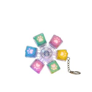 Hot Toys | Cat Paw Keycap Soft Silicone Keychain Stress-Relief Finger Spinner Stress-Reduction Toy Button
