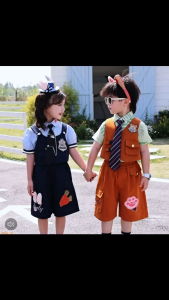 Kids Zootopia Judy Hopps Nick Wilde Cosplay Costume Short Pants Set Boys Girls Halloween Party Outfit Local Warehouse Shipping