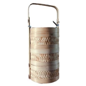 Rantang bambu bulat - rantang susun 3 - hampers - rantang piknik