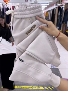 Thickened Pure Cotton Sweatpants Womens Slimming Casual Pants High Waist Loose Outerwear Long Pants Autumn Winter New Style