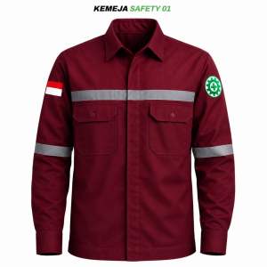 KEMEJA KERJA PROYEK SAFETY/BENGKEL/LAS/PABRIK/TAMBANG MURAH