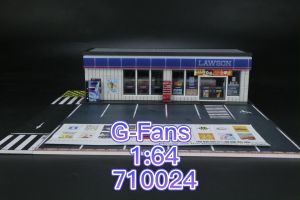 G-Fans 1:64 LAWSON Building Diorama Model With Lights (710024) PVC Material For Collections Displays Kids Toys CarLoverDieCast