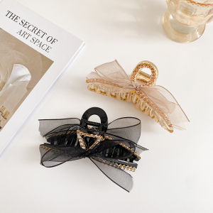 CINDYHOME Chain Rhinestone Bow Hairpin Hair Clip Hair Accessories Y