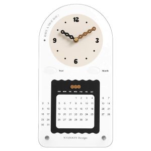 Wozoom นาฬิกาตั้งโต๊ะแบบมีคอลัมน์ปีพุทธศักราช ตกแต่งสำนักงาน หน้ารับแขก ตู้เสื้อผ้า TV ตกแต่ง วัสดุไม้เทียม