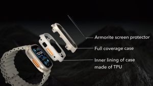 Case Titan kèm Kính Cường Lực Siêu Cứng ESR Armorite Protection Set Apple Watch Ultra/ Ultra 2 Chống Sốc Chuẩn Quân Đội