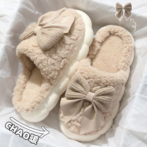 Dép Bông Lông Cừu Dày Mùa Đông Ấm Áp Cho Nữ Dép Đi Trong Nhà Phong Cách Mới 2024 Dép Đế Dày Thoải Mái Dép Bông Mùa Đông