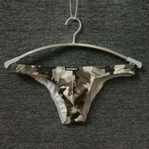 Handsome Cool Camouflage Underwear Ice Silk Camouflage Half Pack Triangle Narrow Hip Small Underpants Plaid Boy T-Shaped Panties