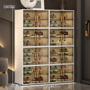 Transparent Plastic Wall-Mounted Shoe Cabinet Multi-Layer Storage Box Home Entrance Organizer Adjustable Height for All Kinds of Shoes