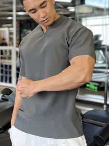 JSGJ | Men V-Neck Training T-shirt Quick-Dry Loose Fit