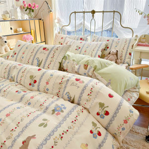 Dansunreve ปลอกผ้านวม 6 ฟุต 5 ฟุต 3 ฟุต ปลอกผ้านวม คอตตอน 100% รูปแบบการ์ตูน ดอกไม้ กระต่าย หมี 1000TC ซองนวมมีซิป duvet cover