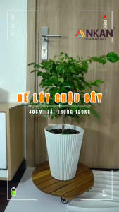 Đế Lót Để Chậu Cây Có Bánh Xe ANKAN 40cm Màu Vàng Nắng Chịu Tải 120Kg