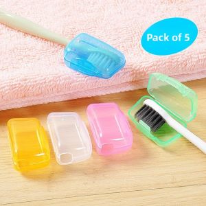 Portable Travel Toothbrush Cover Dustproof Toothbrush Set Draining Toothbrush Box with Lid Convenient Carry-On Oral Care Accessories