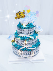 Handmade Birthday Gift Box for Boyfriend Girlfriend Best Friend Valentines Day Material Acrylic Rich Flower Cake Box