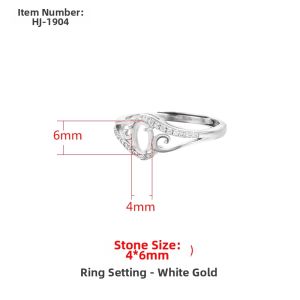 18K Gold Crafted Ring Setting Accessories Lightweight Luxury Enamel Embedded Amber Turquoise Ring Shanks Fashionable Commute