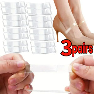 เชือกผูกแบบโปร่งใสซิลิโคนยืดหยุ่นแบบมองไม่เห็น3คู่สำหรับรองเท้าส้นสูงมีสายรัดใสรองเท้าเชือกผูกข้อเท้าทรงหลวม