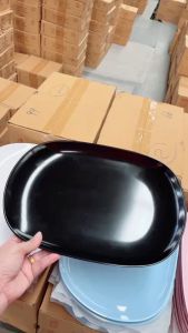 จานเมลามีน จานเปล จานเหลี่ยม จานเหลี่ยมมุมมน 13 นิ้ว